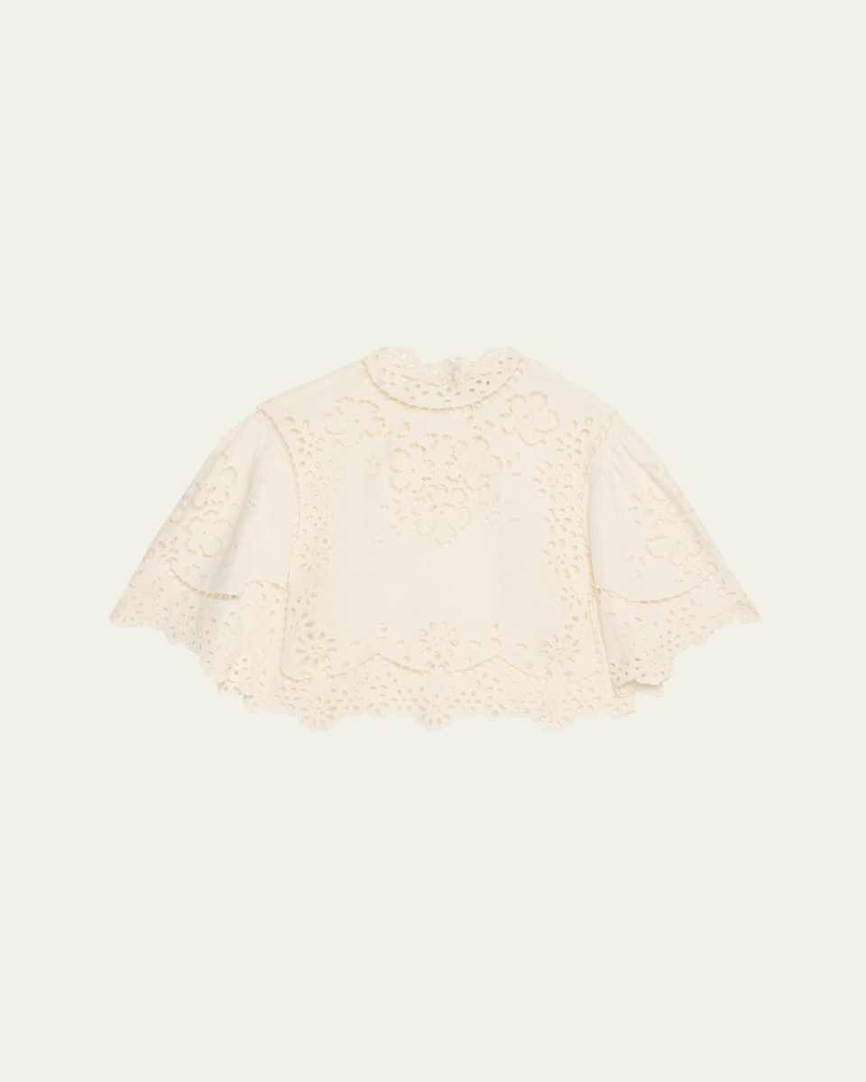 Lula Embroidered Short-Sleeve Top